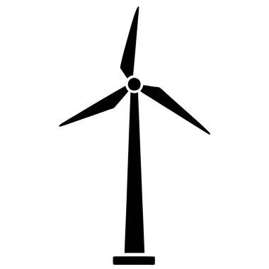 Yel değirmeni ikonu. Beyaz arkaplanda izole edilmiş web tasarımı için yel değirmeni vektör simgesinin basit çizimi
