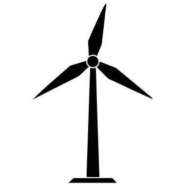 Rüzgar türbini simgesi, vektör illüstrasyonu