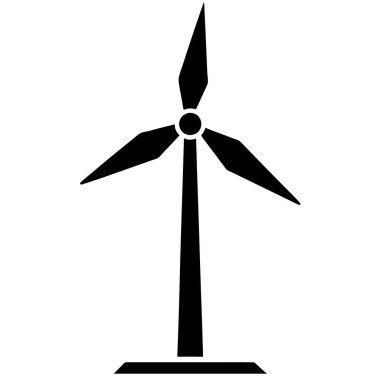 Rüzgar türbini ikonu. Yel değirmeni vektör simgesinin basit gösterimi