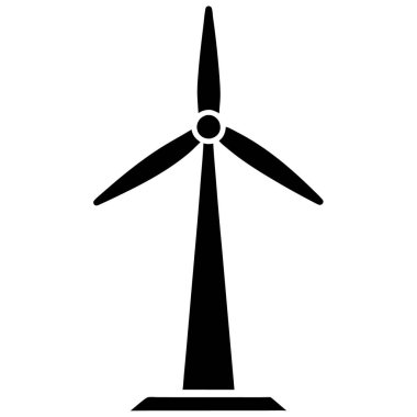Beyaz arkaplanda türbin yel değirmeni simgesi