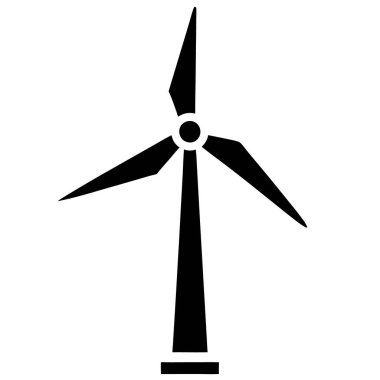 Rüzgar enerji simgesi, vektör illüstrasyonu