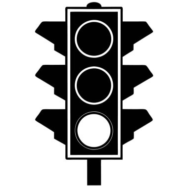 yol trafik ışığı simgesi, basit siyah biçim