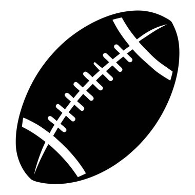 Siyah siluetli Amerikan futbol topu