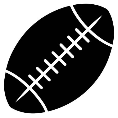 Ragbi topu ikonu. Beyaz arkaplanda izole edilmiş web tasarımı için rugby topu vektör simgesi