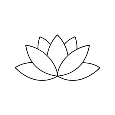 Nilüfer çiçeği beyaz arka planda izole edilmiş. Vektör illüstrasyonu