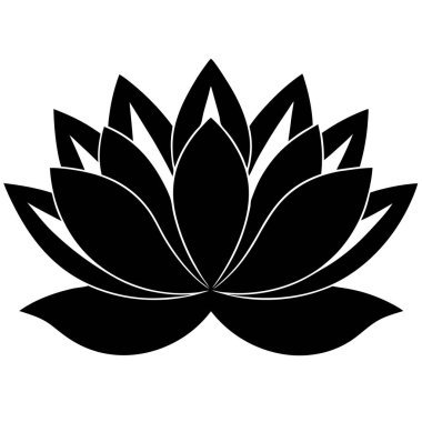 Çiçek ikonu. Lotus vektörünün basit gösterimi