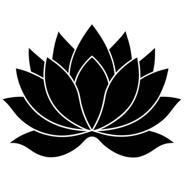 Lotus çiçeği siyah simgesi