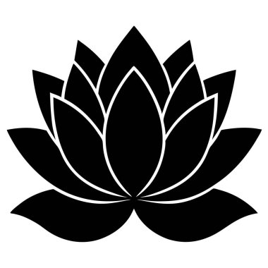 Nilüfer çiçeği simgesi, basit vektör illüstrasyonu