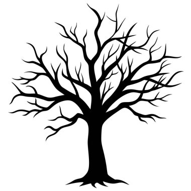 Beyaz arka plan ağaç silüeti