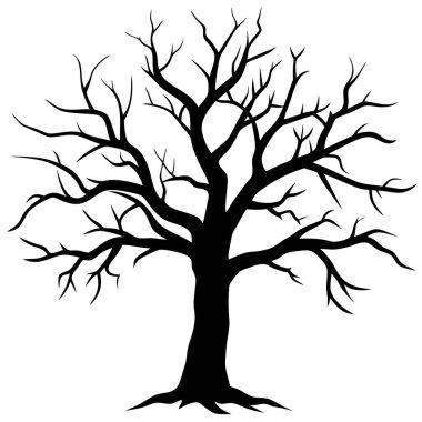 Çıplak ağaç siluetinin vektör çizimi