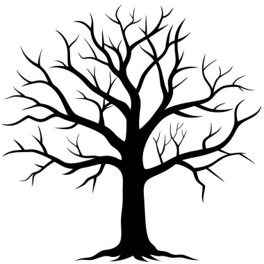 çıplak ağaç vektörü. vektör illüstrasyonu