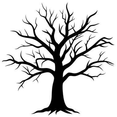 Çıplak ağaç. vektör illüstrasyonu