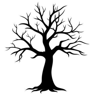 Beyaz arkaplanda ağaç silueti