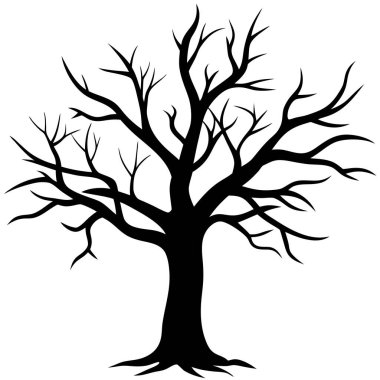Çıplak ağaç silueti. vektör illüstrasyonu