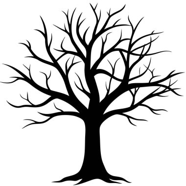 Çıplak ağaç silueti. vektör illüstrasyonu