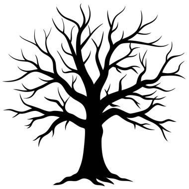 Çıplak ağaç dalları, illüstrasyon, beyaz arkaplan üzerindeki vektör