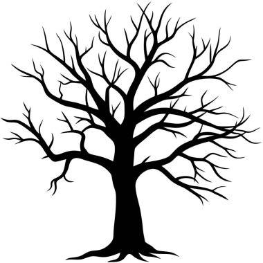 Bir ağaç sanatı silueti, çıplak ağaç vektörü