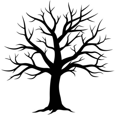 siyah çıplak ağaç vektör sanatı