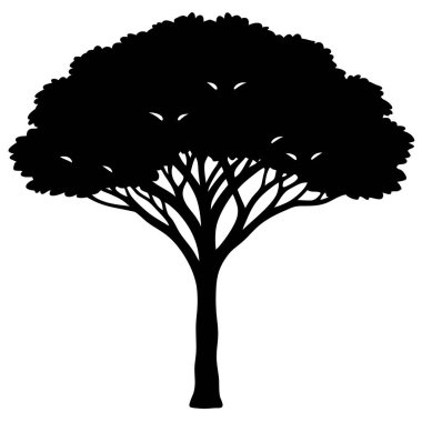 siluet ağaç simgesi vektör tasarımı