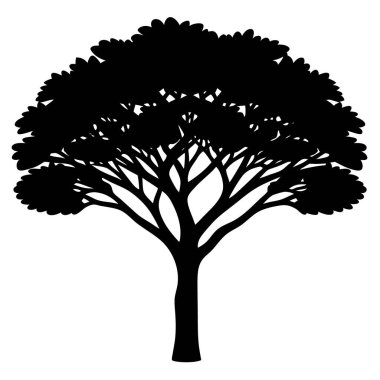 Ağaç siyah silueti. vektör