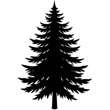 çam ağacı silueti, basit vektör çizimi