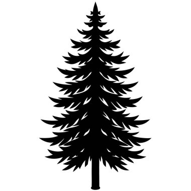 beyaz arkaplanda çam ağacı simgesi