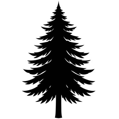 Beyaz arkaplanda çam ağacı simgesi. vektör illüstrasyonu