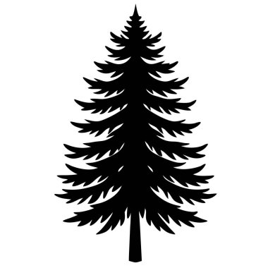 Çam ağaçlarının silueti. vektör illüstrasyonu.