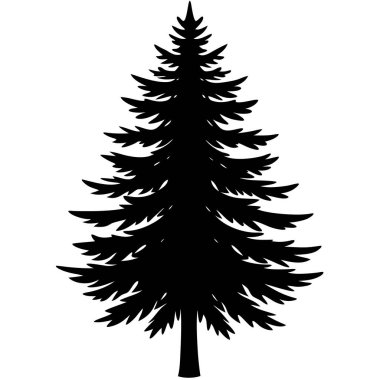 Çam ağacı simgesini, basit siyah stil
