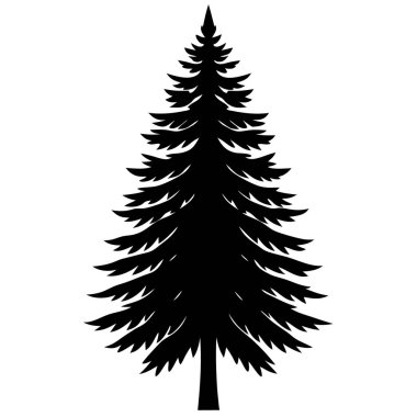 Siluet ağaç simgesi. vektör illüstrasyonu