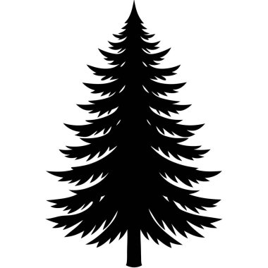 Köknar ağacı silueti simgesi. vektör illüstrasyonu