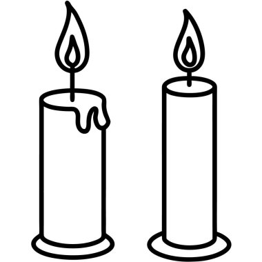 Mum simgesi. Mum vektör simgesinin özet çizimi