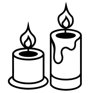 Mumlu mumlar, illüstrasyon, beyaz arkaplandaki vektör.