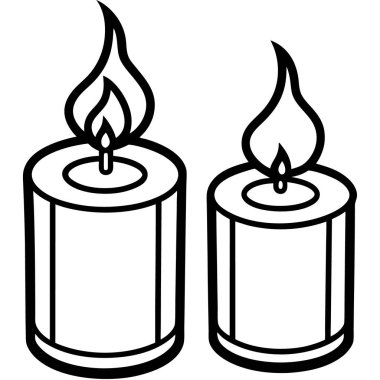 Yanan mum ikonu. Mum vektör simgesini yakmanın basit bir gösterimi. beyaz arkaplanda izole
