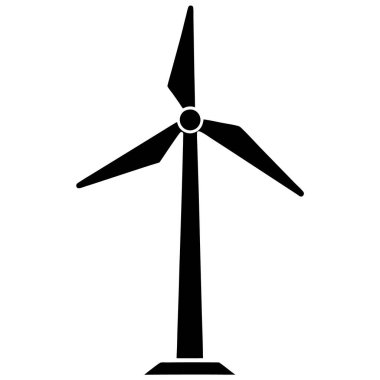 Siyah rüzgar türbini ikonu. vektör illüstrasyonu