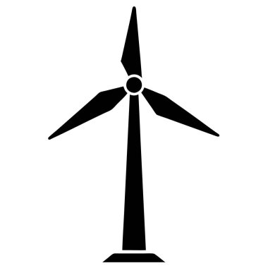 Rüzgar jeneratörü ikonu. Jeneratör üreteç vektörünün basit çizimi