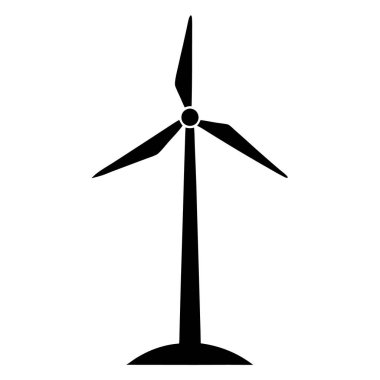 Beyaz arka planda rüzgar türbini simgesi. vektör illüstrasyonu.