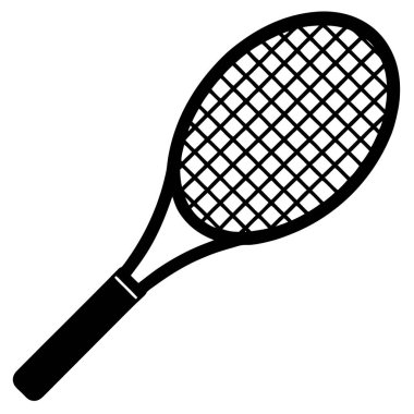 badminton raket simgesi basit stilde