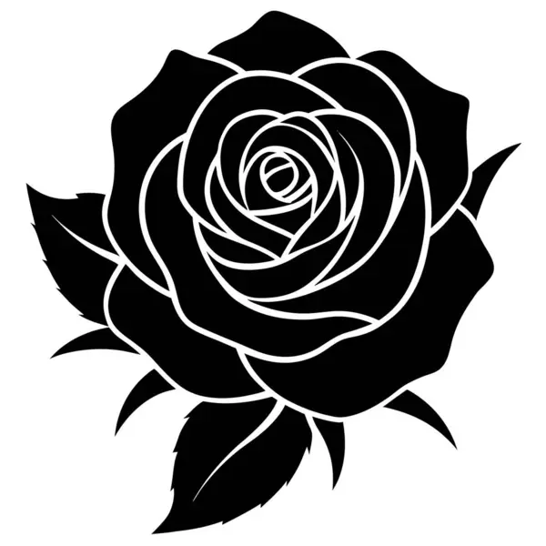 Gül çiçeği ikonu. Gül vektör simgesinin basit bir gösterimi