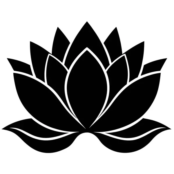 Beyaz arka planda siyah lotus çiçeği