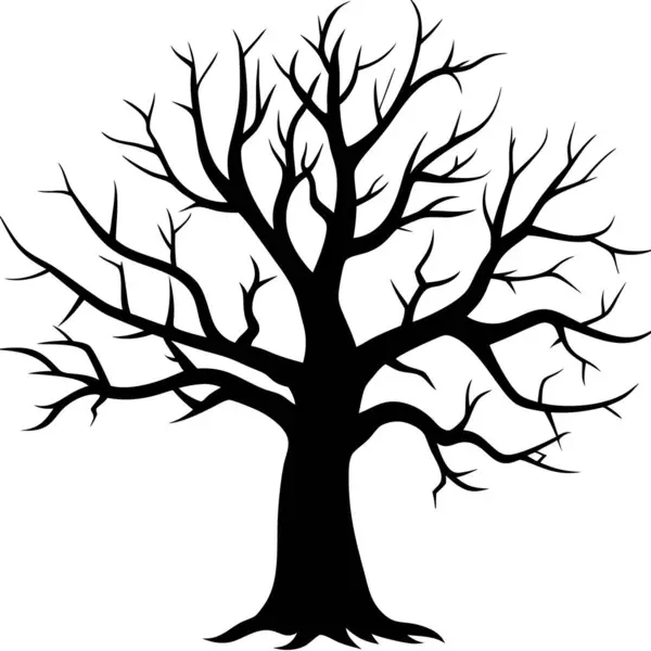 Çıplak bir ağacın vektör silueti