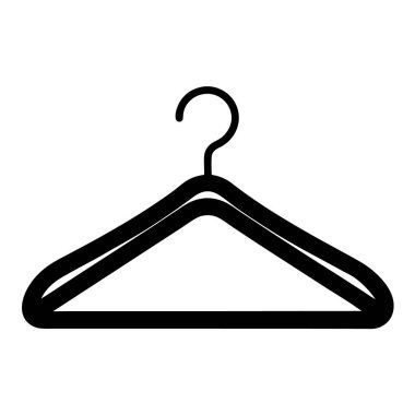 Elbise askısı ikonu. Elbise askısı vektör simgesinin özet çizimi