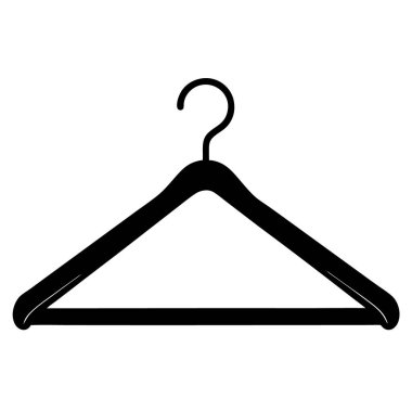 Elbise askısı ikonu. Elbise askısı vektör simgesinin özet çizimi