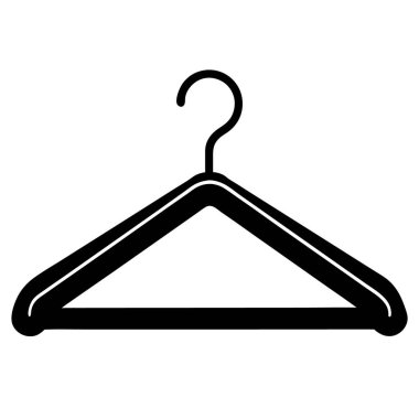 Elbise askısı ikonu. Askı vektör simgesinin özet çizimi