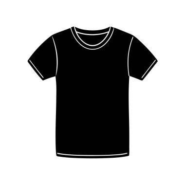boş siyah tişört simgesi, düz stil