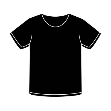 Beyaz arkaplanda siyah t-shirt simgesi.