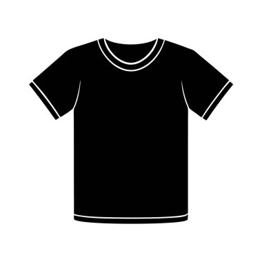 T-shirt vektör simgesi. Siyah vektör simgesi beyaz arkaplanda izole edildi