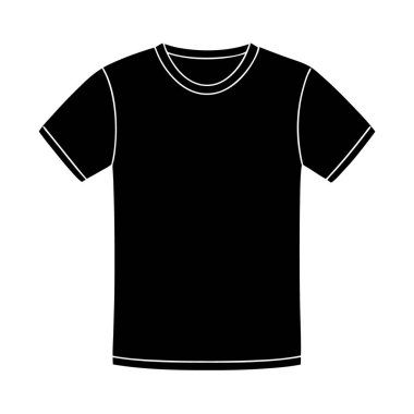 Beyaz arkaplan vektör illüstrasyonunda siyah t-shirt izole