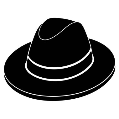 şapka siyah beyaz vektör çizim