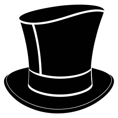 Sihirbaz şapkasının siyah beyaz görüntüsü.